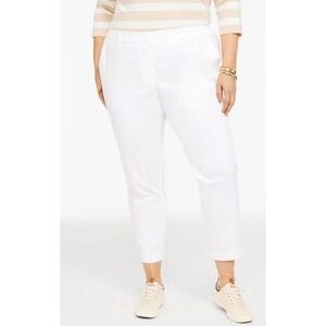Talbots White Chatham Ankle Pants Womens‎ High Rise Slim Leg Cropped Trousers